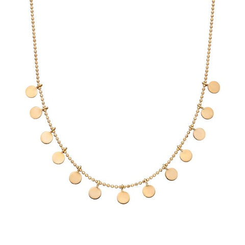 9ct Yellow Gold Disc Charm Necklace
