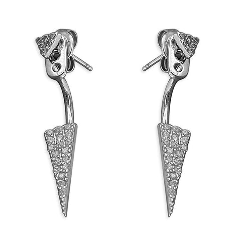 Sterling Silver Spike Back to Front Studs