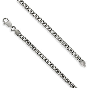 22inch Silver Flat Oxidised Curb Chain