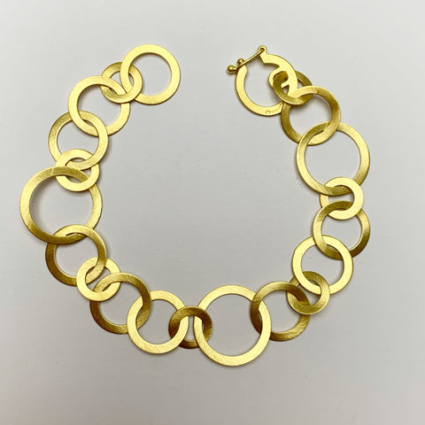Brushed Gold Circles Bracelet