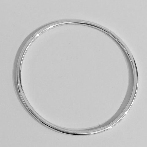 Silver Round, 3mm Wire, Polished Bangle - WB1S