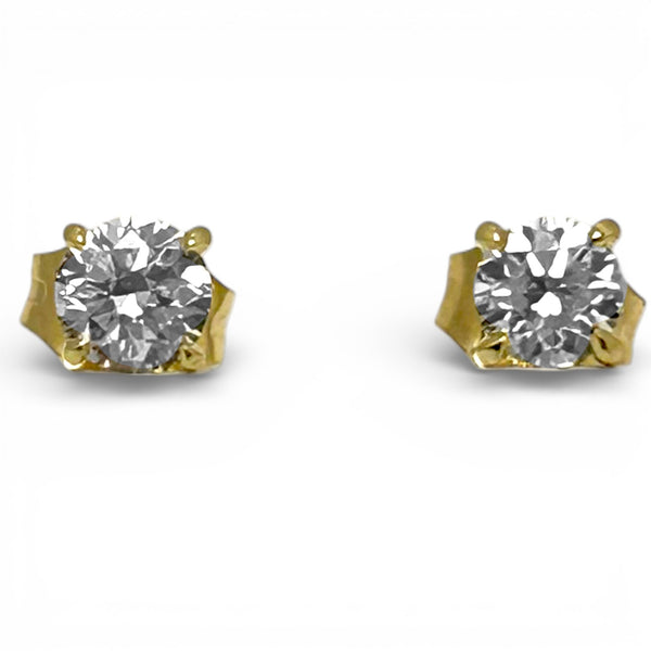 0.26ct Round Diamond 9ct Yellow Gold Stud Earrings