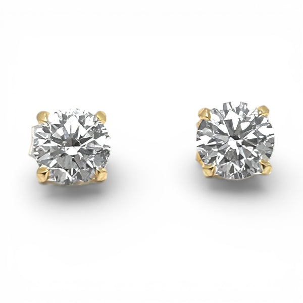 0.51ct Round Diamond 9ct Yellow Gold Stud Earrings