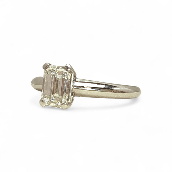 Vintage 'Eternal Grace' Platinum  0.75ct Emerald-Cut Diamond Ring