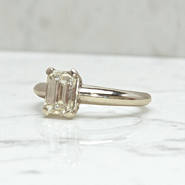 Vintage 'Eternal Grace' Platinum  0.75ct Emerald-Cut Diamond Ring