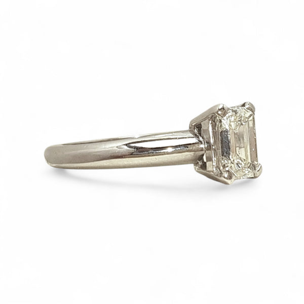 Vintage 'Eternal Grace' Platinum  0.75ct Emerald-Cut Diamond Ring