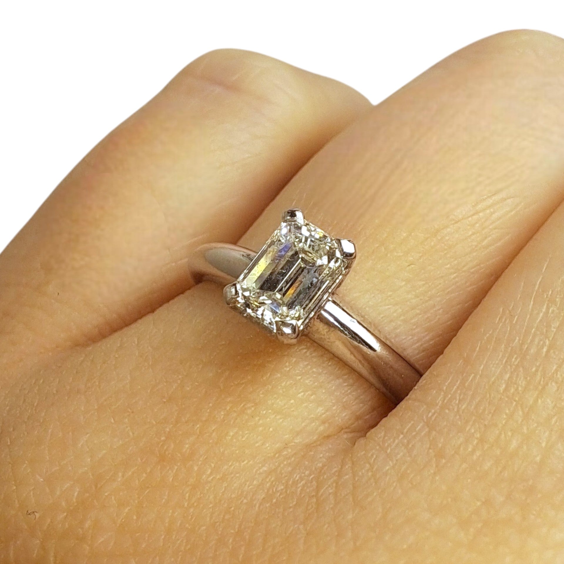 Vintage 'Eternal Grace' Platinum  0.75ct Emerald-Cut Diamond Ring