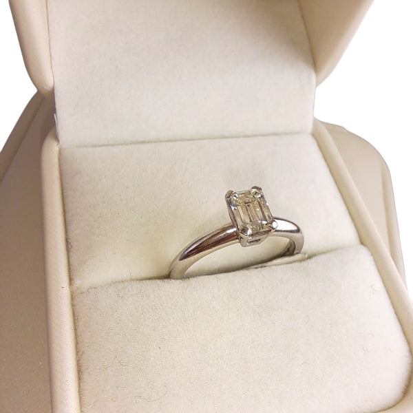Vintage 'Eternal Grace' Platinum  0.75ct Emerald-Cut Diamond Ring