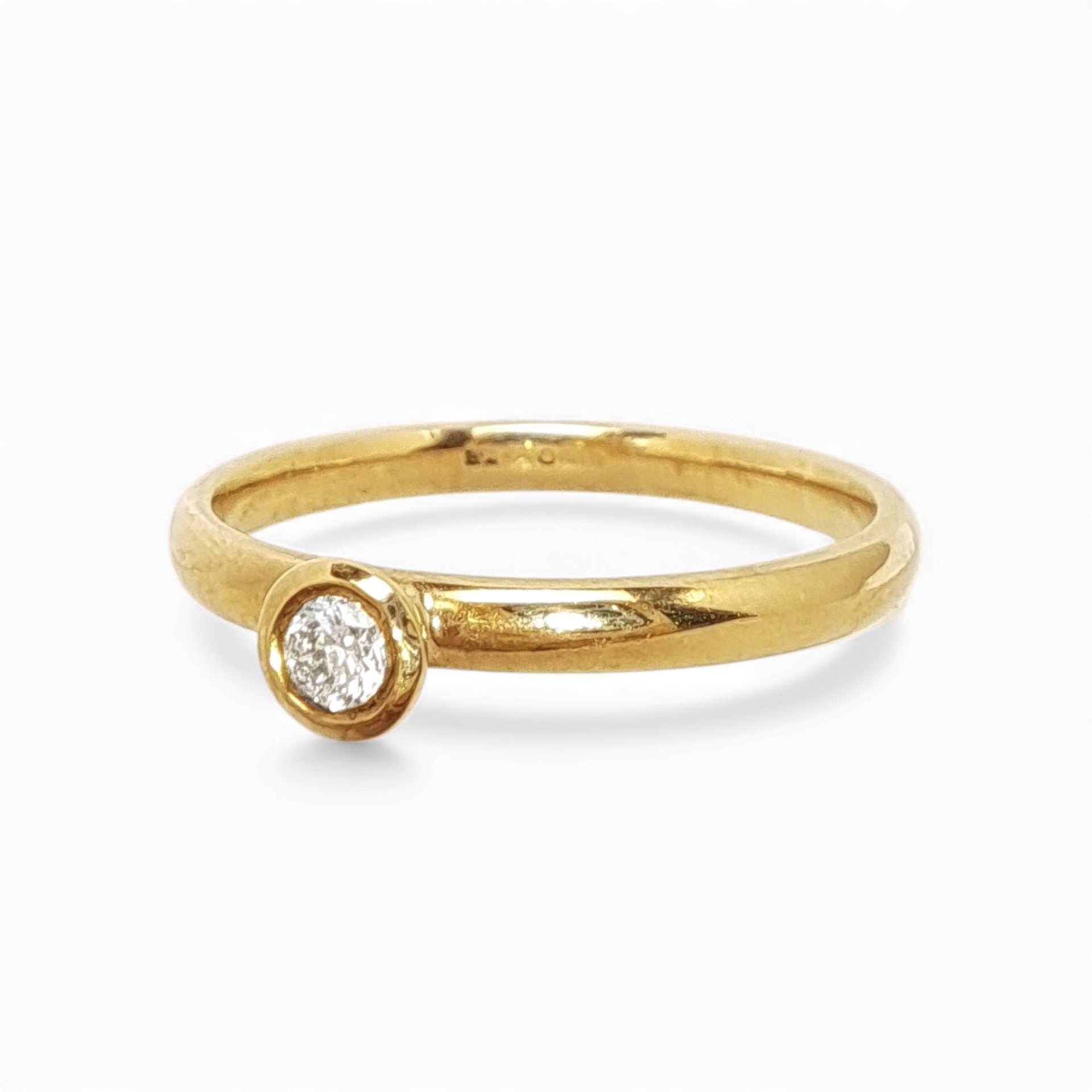 WILDE 10pt Diamond 9ct Yellow Gold Trumpet Stacking Ring