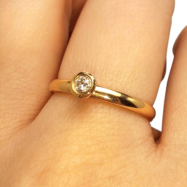 WILDE 10pt Diamond 9ct Yellow Gold Trumpet Stacking Ring