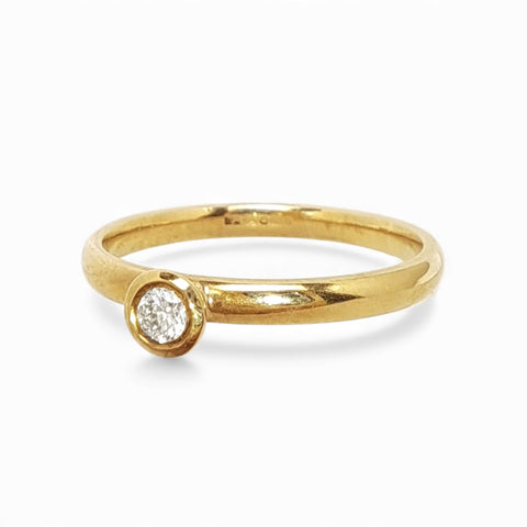 WILDE 10pt Diamond 9ct Yellow Gold Trumpet Stacking Ring