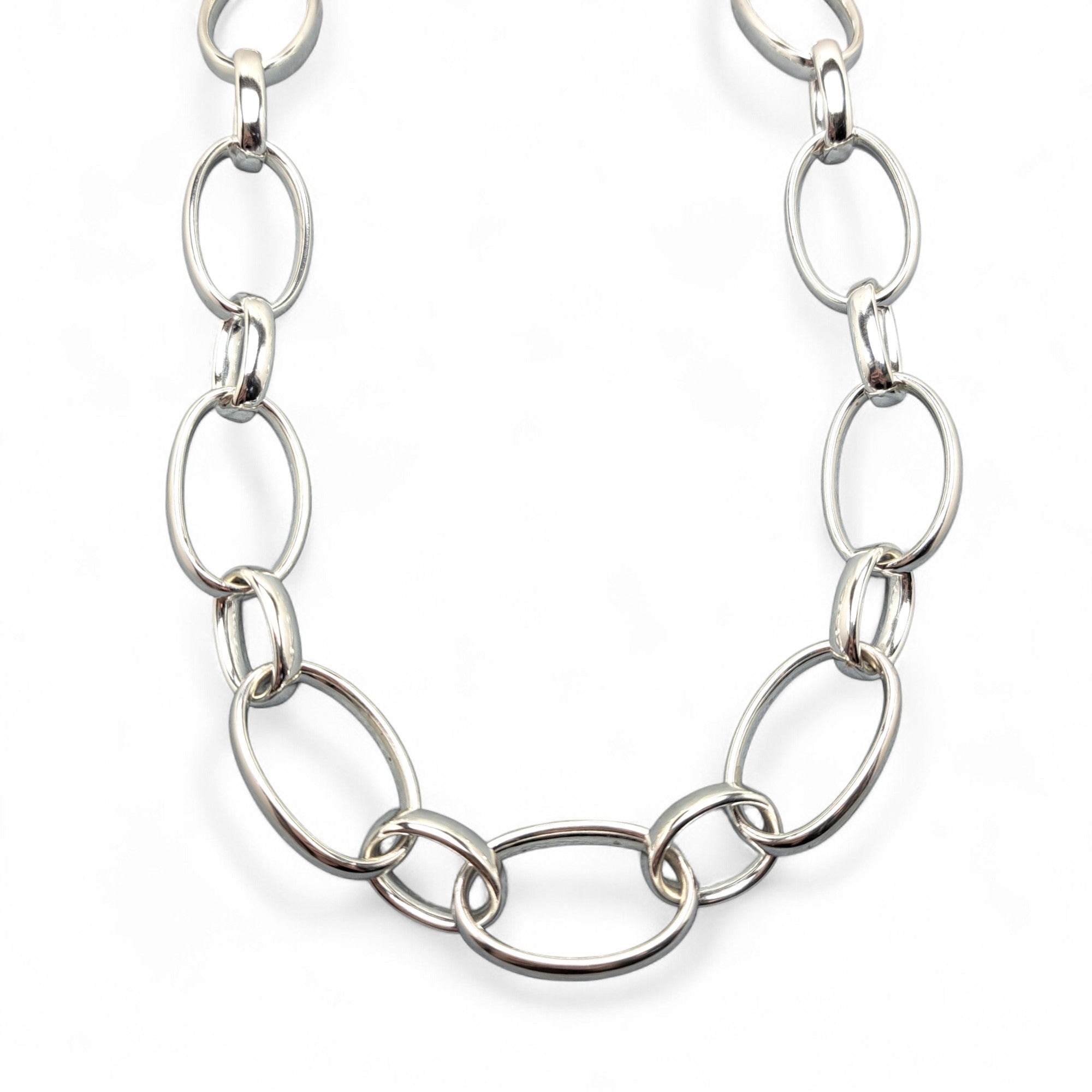 WILDE Silver Heavy Oval Links Necklace