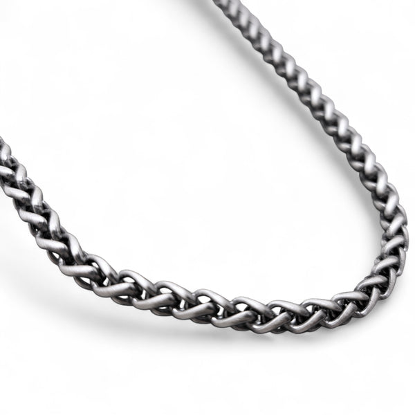 Oxidised Wheat Chain - Sterling Silver