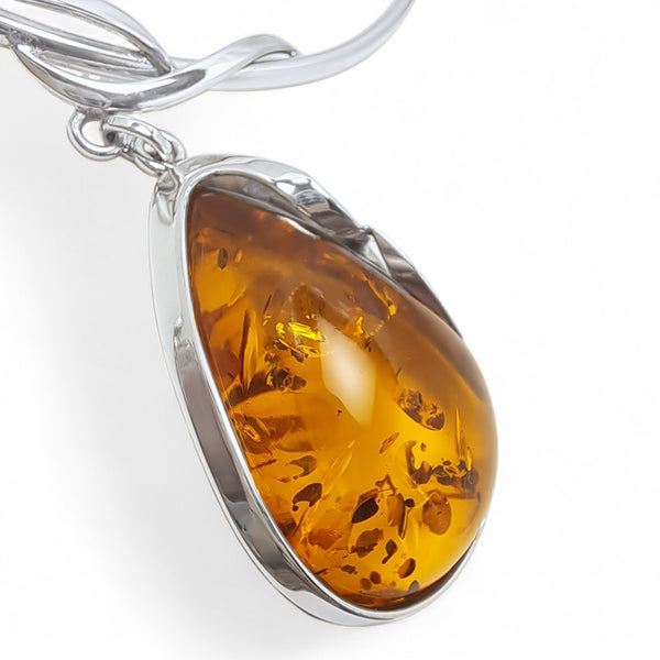 'Amber Majesty' - Large Amber Pear Drop Necklace