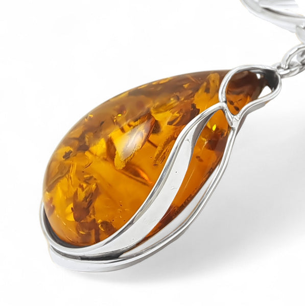 'Amber Majesty' - Large Amber Pear Drop Necklace