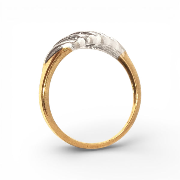9ct Yellow Gold Diamond Waves Ring
