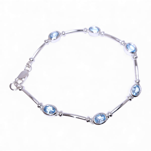 Blue Topaz Sterling Silver Bracelet