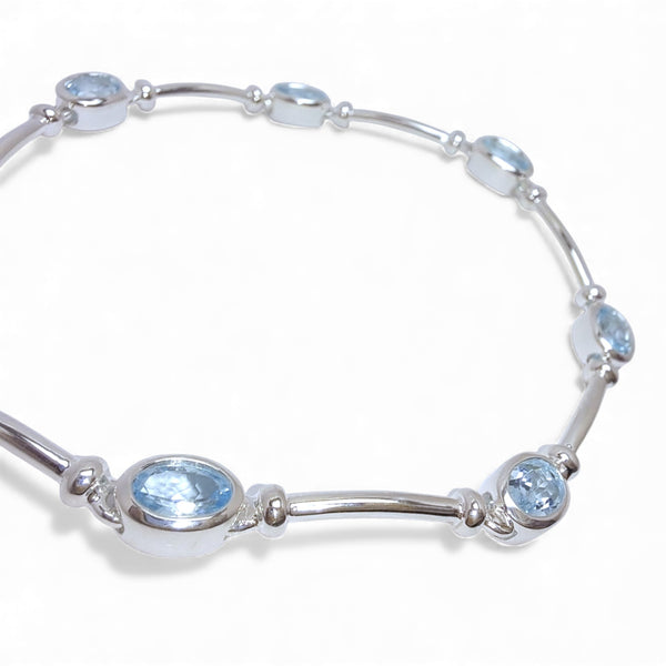 Blue Topaz Sterling Silver Bracelet
