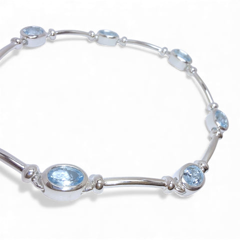 Blue Topaz Sterling Silver Bracelet