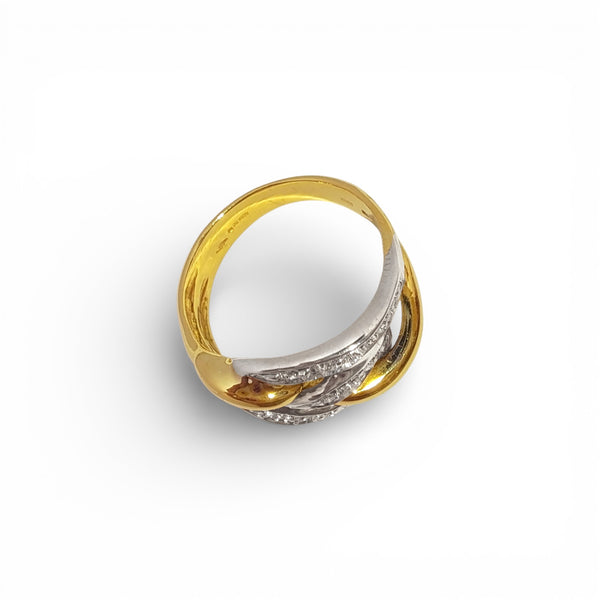 Vintage 'Entwine' 18ct Yellow & White Gold Diamond Dress Ring