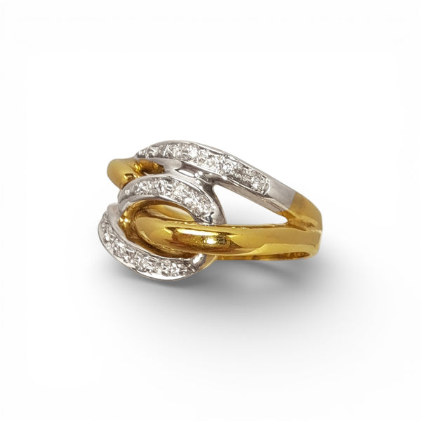 Vintage 'Entwine' 18ct Yellow & White Gold Diamond Dress Ring