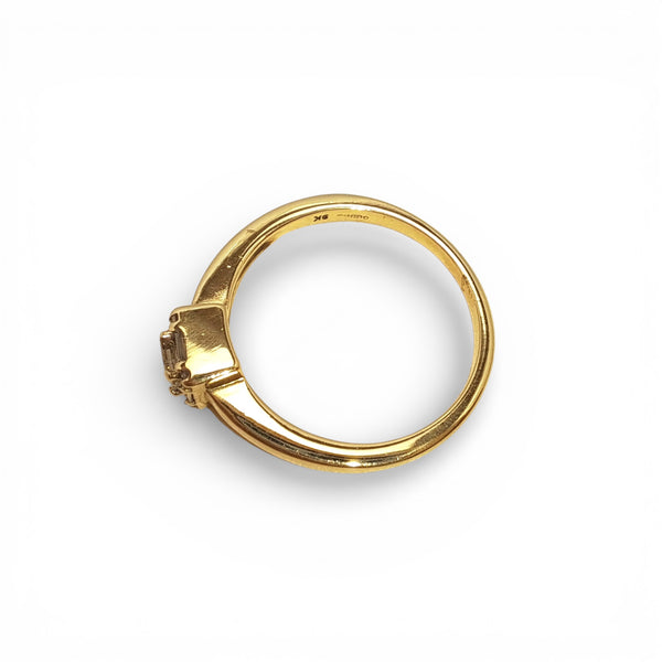 Vintage 9ct Yellow Gold Princess & Baguette Diamonds Ring