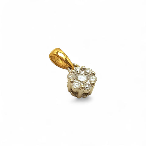 Vintage "Starlight Bloom" Platinum & 9ct Gold 0.25ct Diamond Flower Pendant