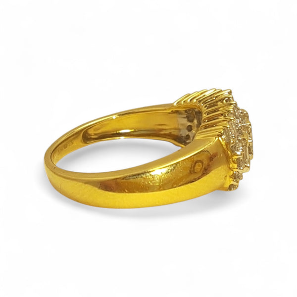 Vintage 'Golden Cascade' 18ct Gold Baguette and Round Diamond Ring