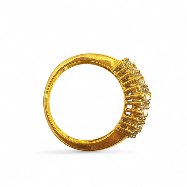 Vintage 'Golden Cascade' 18ct Gold Baguette and Round Diamond Ring
