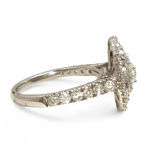 Vintage 'Celestia Oval' 18ct White Gold 1.25ct Diamond Oval Cluster Ring