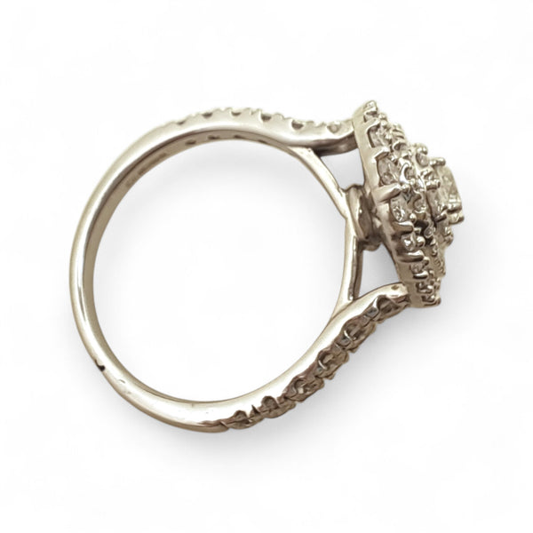 Vintage 'Celestia Oval' 18ct White Gold 1.25ct Diamond Oval Cluster Ring