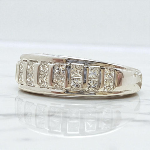 Vintage 'Royal Lace' 18ct White Gold Diamond Eternity Ring