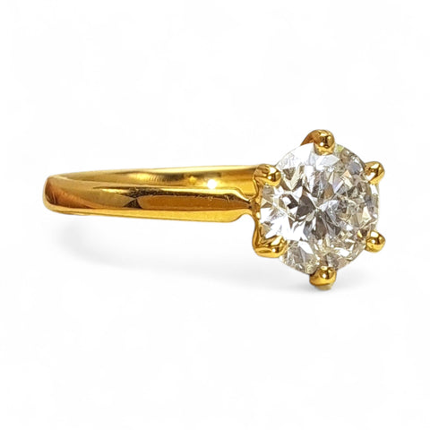 18ct Yellow Gold 1ct Diamond Solitaire Engagement Ring