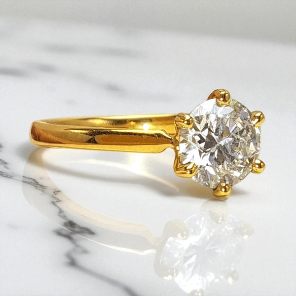 18ct Yellow Gold 1ct Diamond Solitaire Engagement Ring