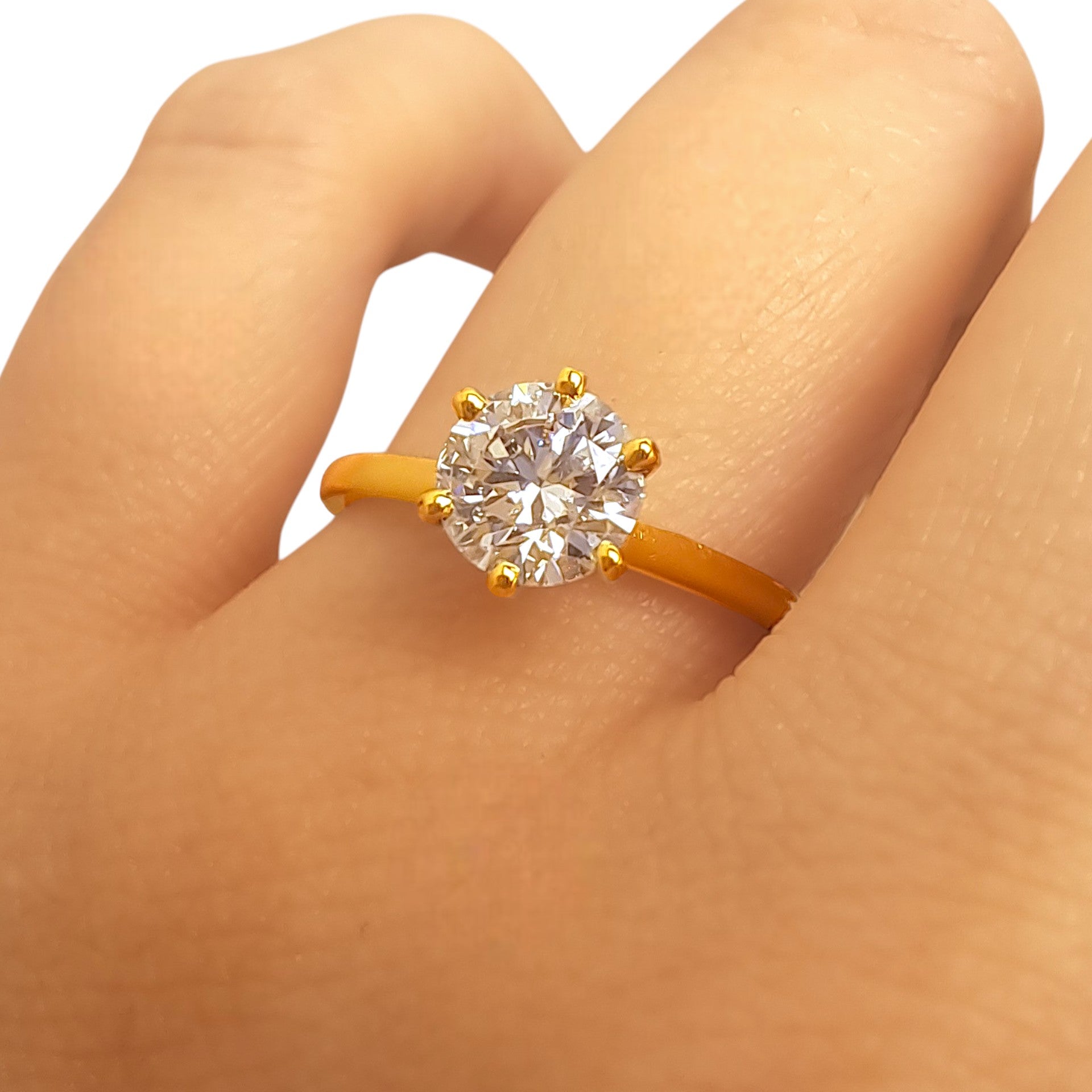 18ct Yellow Gold 1ct Diamond Solitaire Engagement Ring