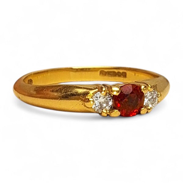 Vintage 'Eternal Flame' 18ct Gold Ruby and Diamond Trilogy Ring