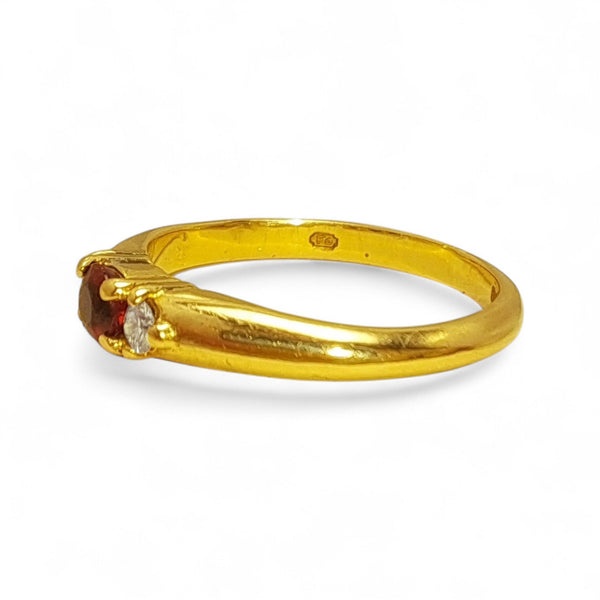 Vintage 'Eternal Flame' 18ct Gold Ruby and Diamond Trilogy Ring