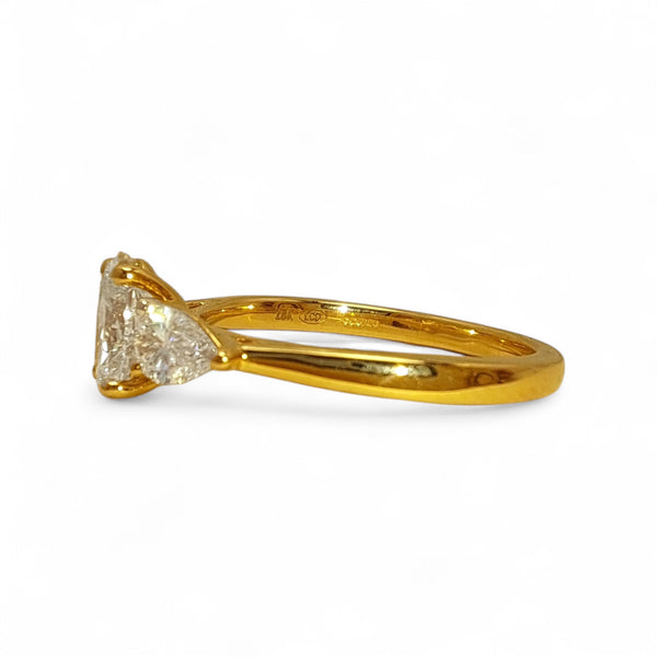 'Aurelia' - 18ct Yellow Gold 0.75ct Oval Diamond Engagement Ring with 0.40ct Pear Diamond Shoulders