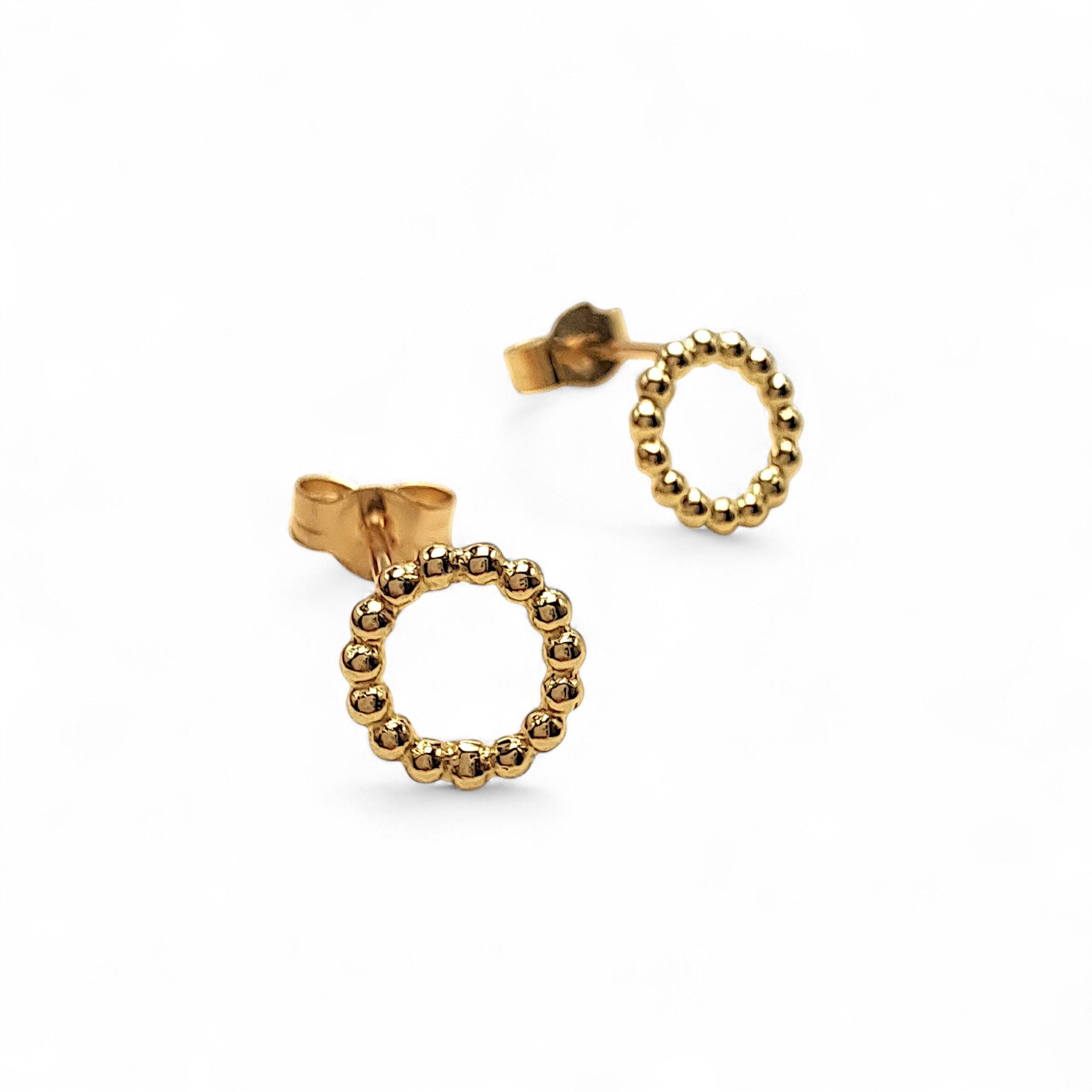 9 Carat Gold 22 Bead Circle Studs