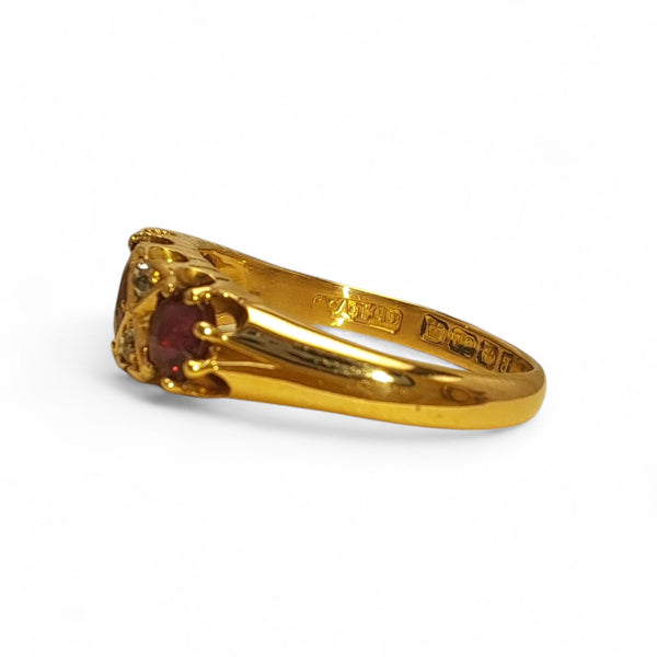 Vintage 'Ruby Reverie' 18ct Gold Ruby and Diamond Ring