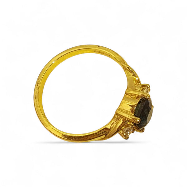 Vintage 'Midnight Muse' 18ct Gold Teal Sapphire and Diamond Ring