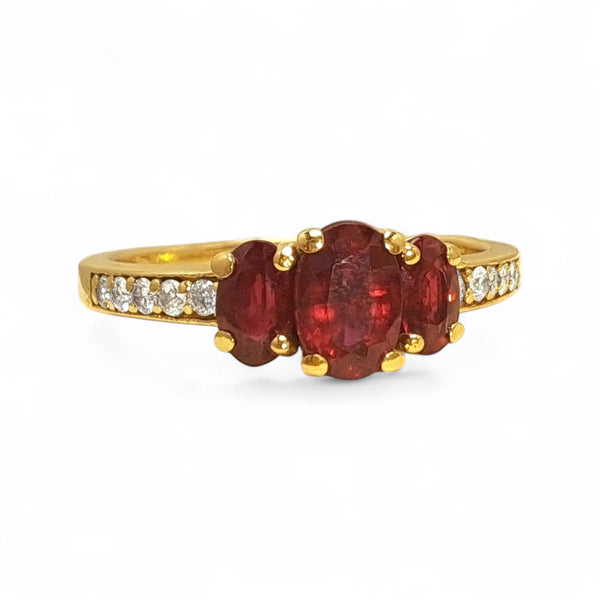 Vintage 'Scarlet Symphony' 14ct Gold Ruby and Diamond Ring