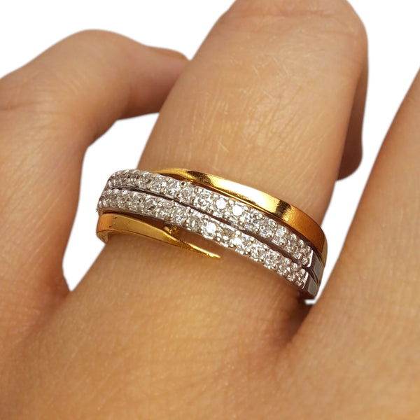 Vintage 'Diamond Canopy' 9ct Yellow & White Gold Diamond Ring