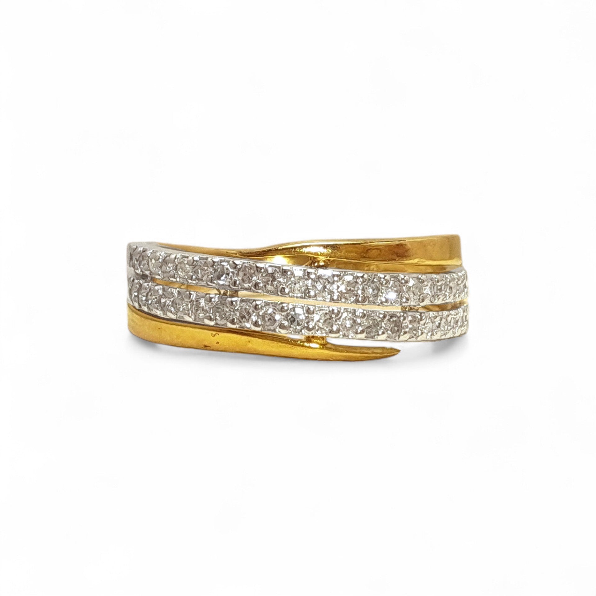Vintage 'Diamond Canopy' 9ct Yellow & White Gold Diamond Ring