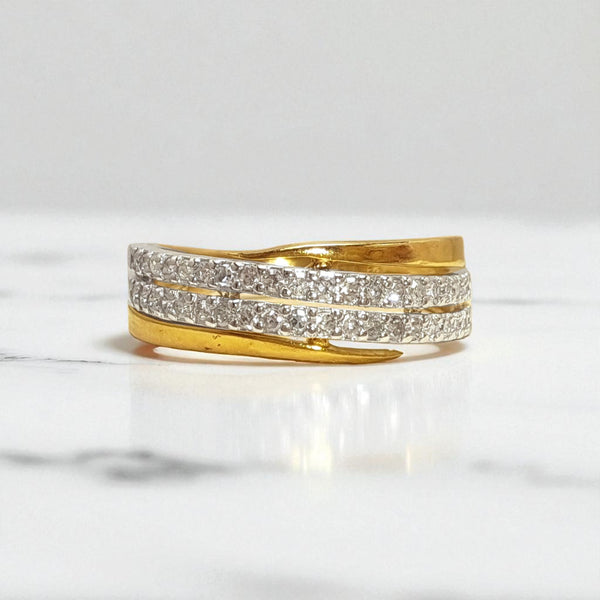 Vintage 'Diamond Canopy' 9ct Yellow & White Gold Diamond Ring
