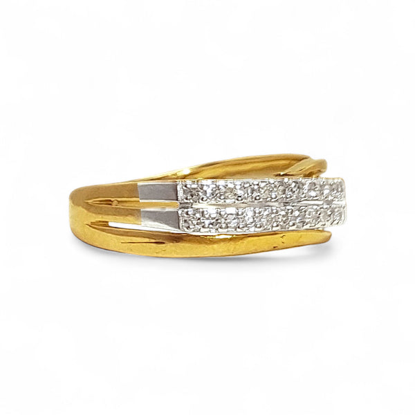 Vintage 'Diamond Canopy' 9ct Yellow & White Gold Diamond Ring