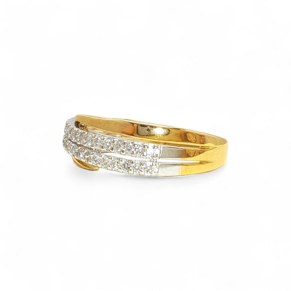 Vintage 'Diamond Canopy' 9ct Yellow & White Gold Diamond Ring