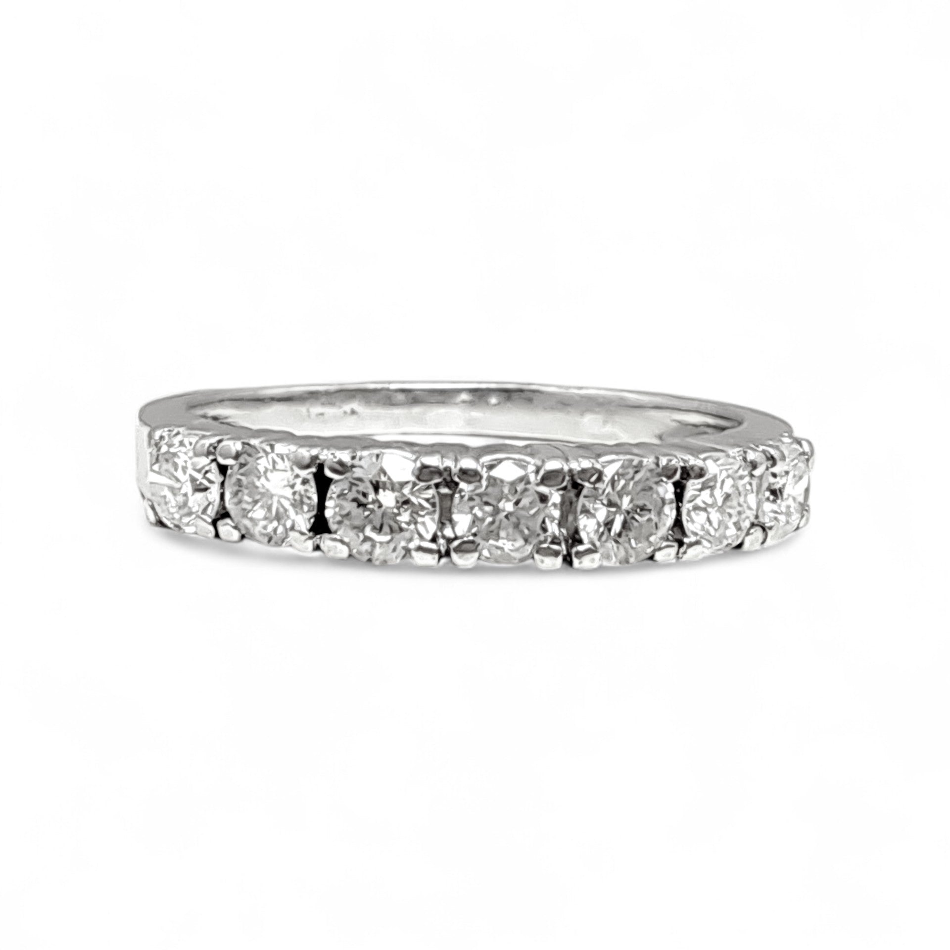 Vintage 'Winter Flurry' 9ct White Gold 0.70ct 7-Diamond Eternity Ring