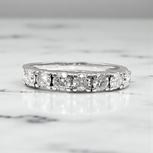Vintage 'Winter Flurry' 9ct White Gold 0.70ct 7-Diamond Eternity Ring