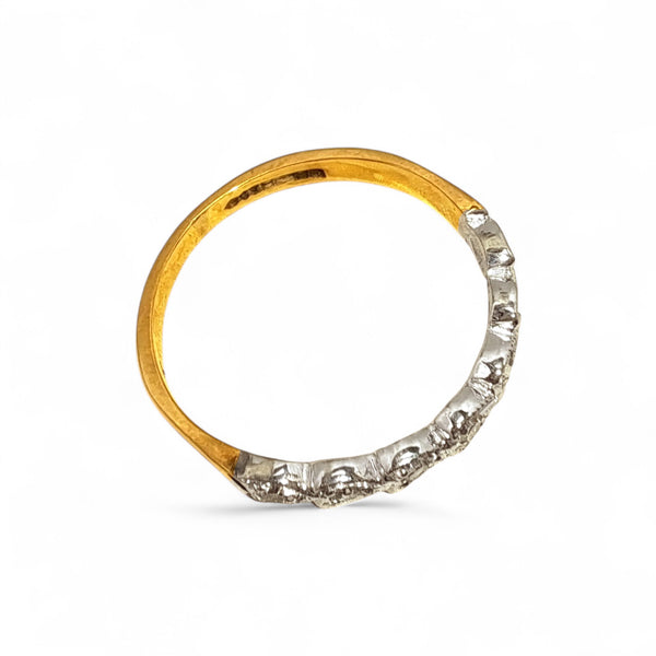 Vintage 'Hearts Aglow'  9ct Yellow and White Gold 7 Diamond Eternity Ring